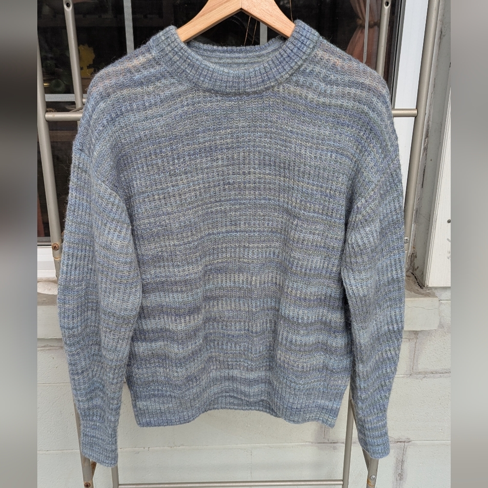 NWOT Everlane Cocoon Crew In Marbled Blue Womens Size Small
